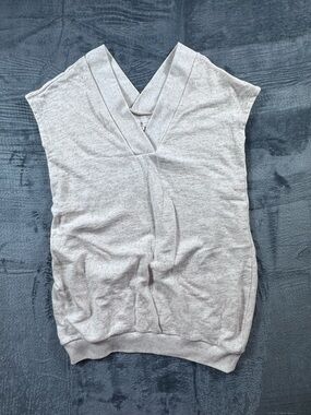 Lou & Grey Oatmeal Sleeveless Sweatshirt Tunic V-Neck Crossover Top S